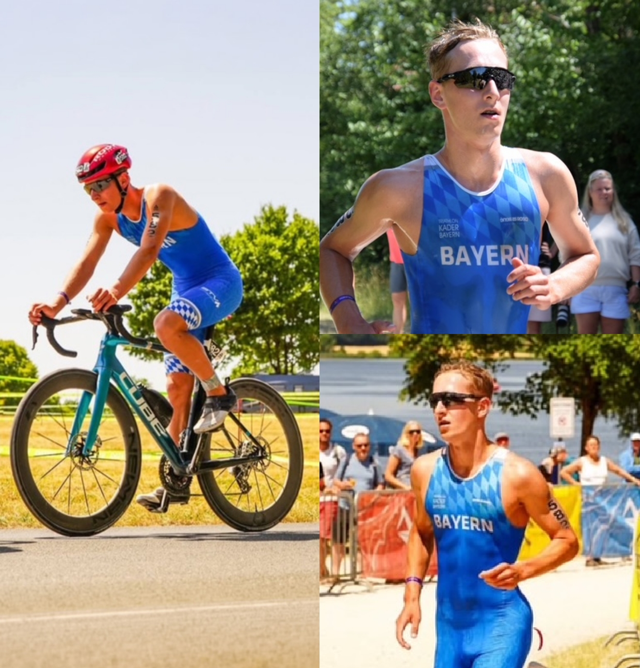 Bild-Collage  von Moritz Christian Hägel beim Radfahren und Laufen.