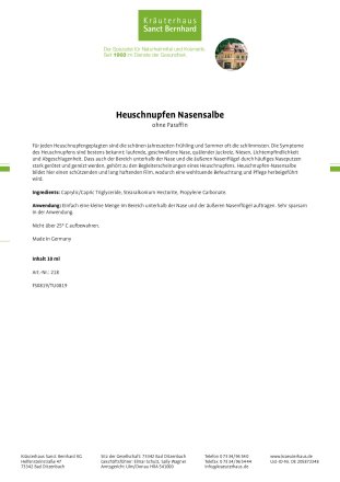 Heuschnupfen Nasensalbe 10-ml-Tube