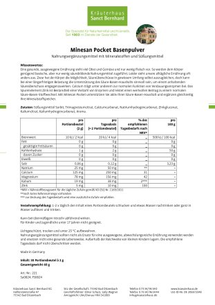 Minesan Pocket Basenpulver 30 Portionsbeutel &agrave;&nbsp; 2 g f&uuml;r 1 Monat