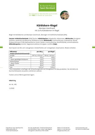 Kürbiskern-Riegel 35-g-Riegel