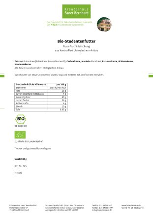 Bio-Studentenfutter 500-g-Packung