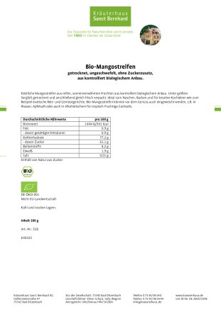 Bio-Mango-Streifen 200-g-Packung