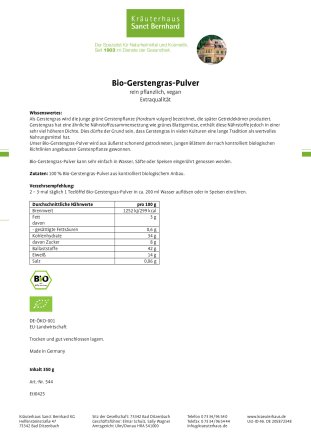 Bio-Gerstengras-Pulver 350-g-Packung