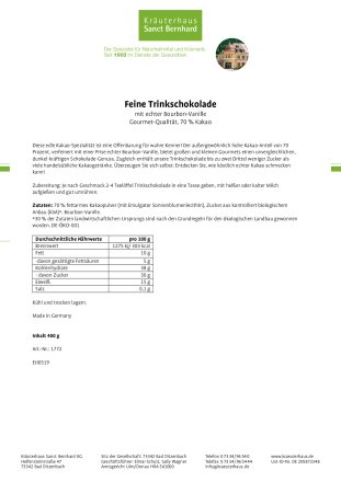 Feine Trinkschokolade 400-g-Dose
