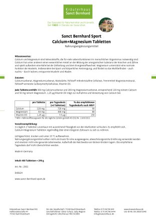 Calcium+Magnesium Tabletten 400 Tabletten für 2 Monate