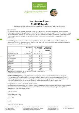 Q10 Plus Kapseln 150 Kapseln f&uuml;r 75 Tage