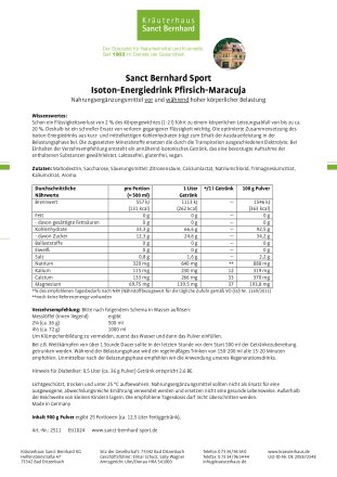 Isoton Energiedrink Pfirsich-Maracuja: 900-g-Dose