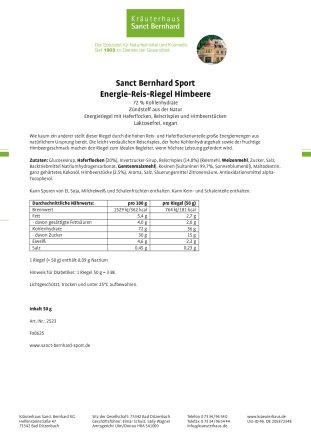 Energie Reis-Riegel Himbeere: 50-g-Riegel