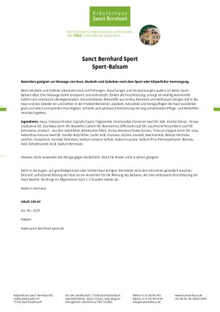 Sport-Balsam 150-ml-Tube