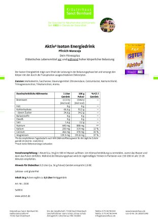 Isoton Energiedrink Sachet Pfirsich-Maracuja: 36-g-Sachet