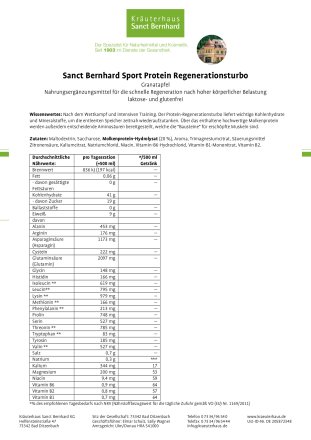 Protein Regenerationsturbo Granatapfel: 750-g-Dose