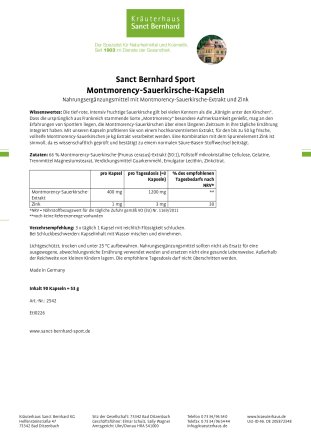 Montmorency-Sauerkirsche-Kapseln 90 Kapseln