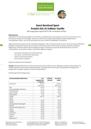 Proteindrink XXL 92 Erdbeer-Vanille: 450-g-Dose