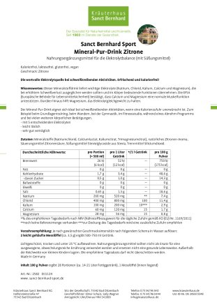 Mineral-Pur-Drink Zitrone: 100-g-Packung