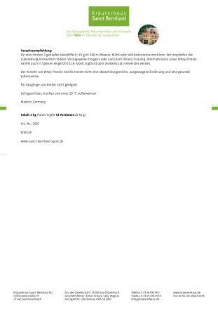 Whey-Protein Vanille Whey-Protein Vanille 1000-g-Eimer