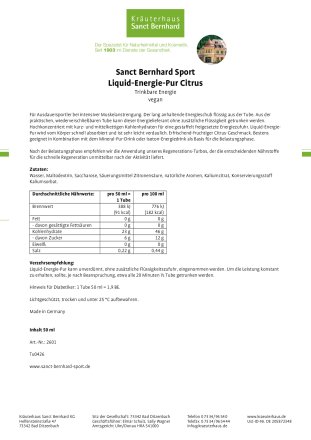 Liquid Energie Pur Pfirsich-Maracuja: 50-ml-Tube